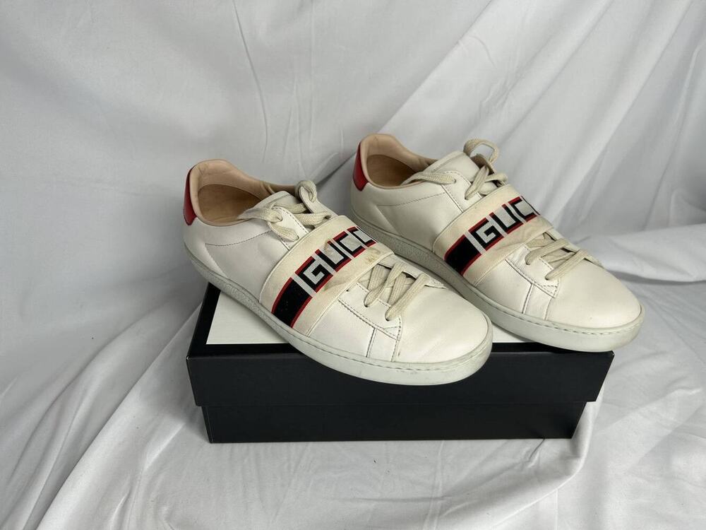 Gucci Elastic Aces Size 9.5 With Box and Dustbag SPB-JB 326653
